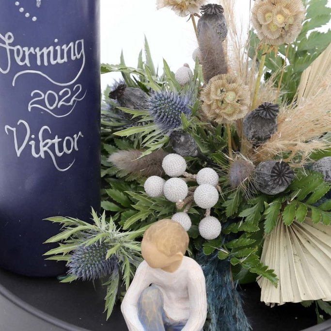 Blátóna þurrskreyting