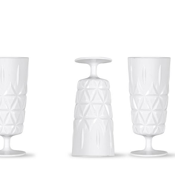 Sagaform picnic glös á fæti há, hvít