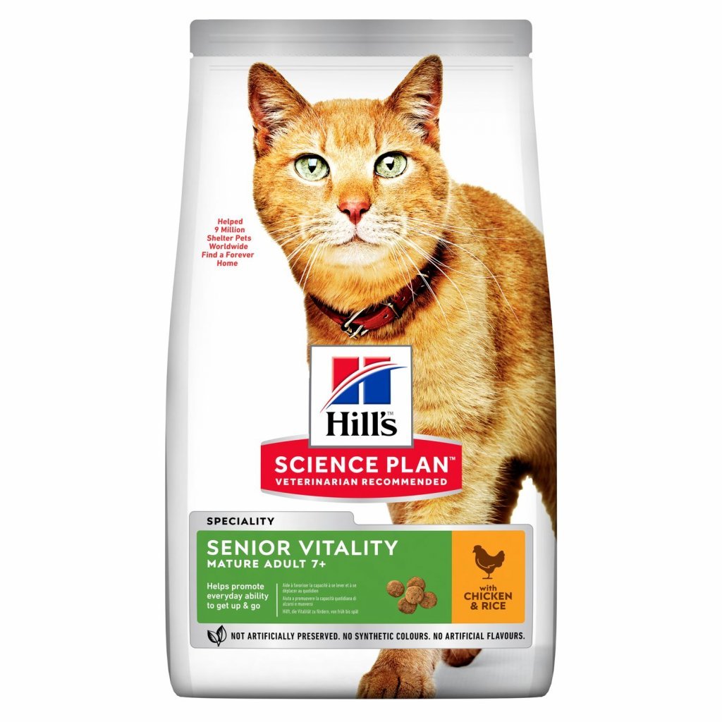 HILL'S Senior Vitality Adult 7+ Cat Food with Chicken & Rice