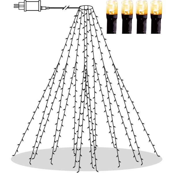 Tree light jólatréssería, 360 ljós - hlý ljós