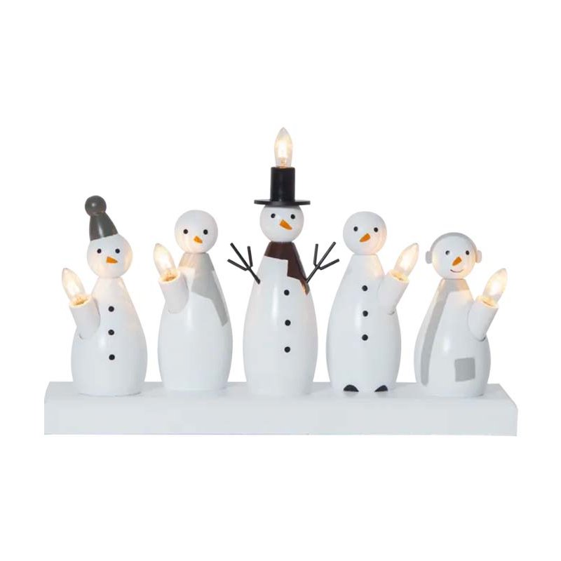 Snowman aðventuljós - hvítt