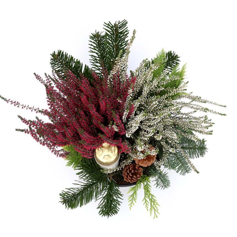 Leiðisskreyting 27 cm með kerti