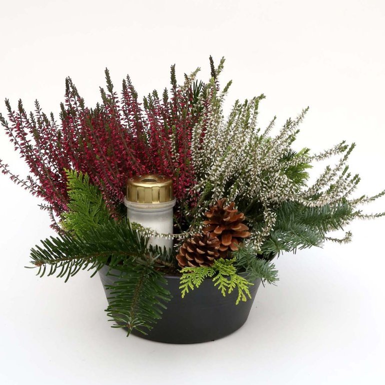 Leiðisskreyting 27 cm með kerti