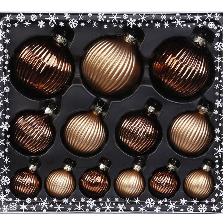 Jólakúlur 13 stk - kopar