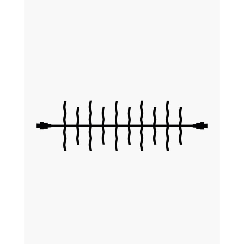 Tech-line cluster, svört snúra - hlý ljós