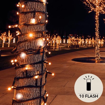 Connect De Luxe 100 ljósa með blikki - hlý ljós