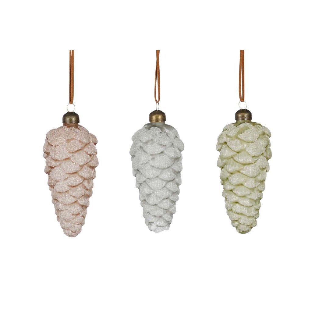 Könglar jólakúlur - þrír litir