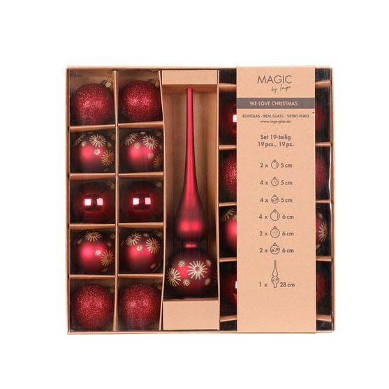 Sett með kúlum og topp - vínrautt