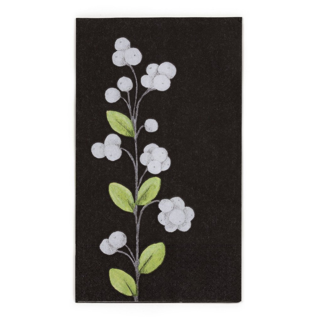 Hekla ílangar servíettur Snjóber - svartar