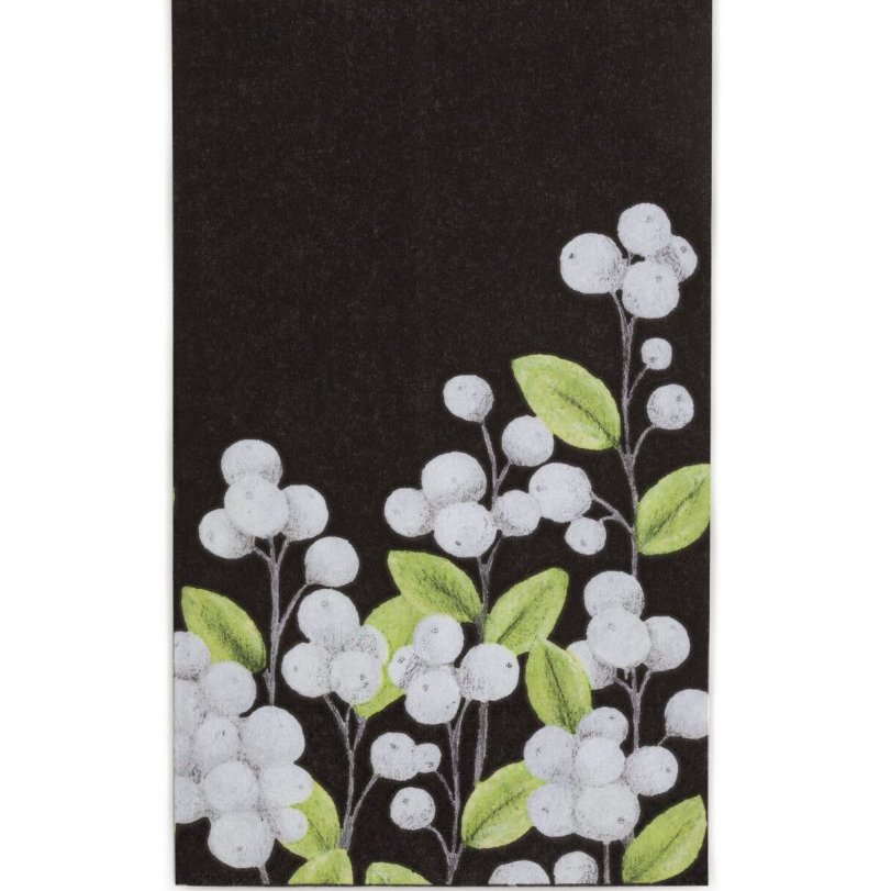 Hekla ílangar servíettur Snjóber - svartar