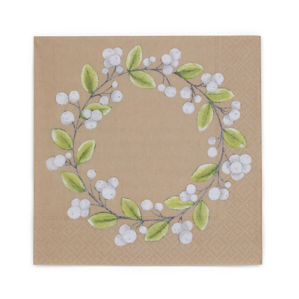 Hekla servíettur Snjóber - brúnar