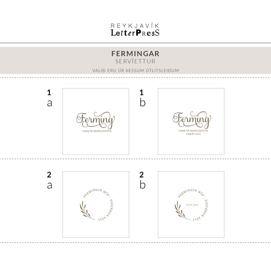 Ljósbleikar servíettur