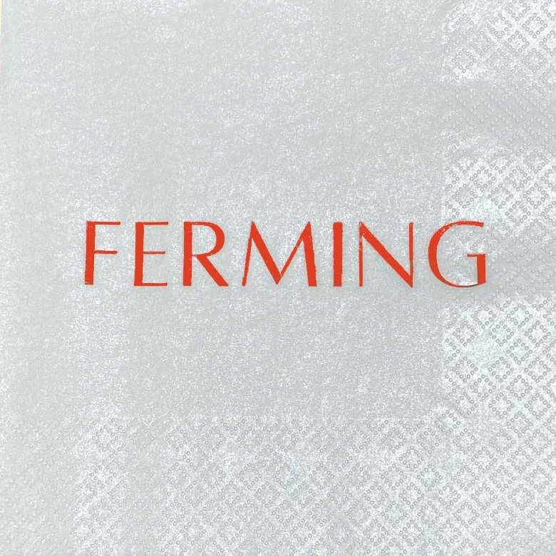 Hvítar servíettur hástafir - rautt letur