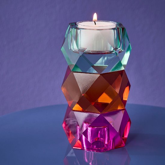 Glerkertastjaki - blár, bleikur, appelsínugulur