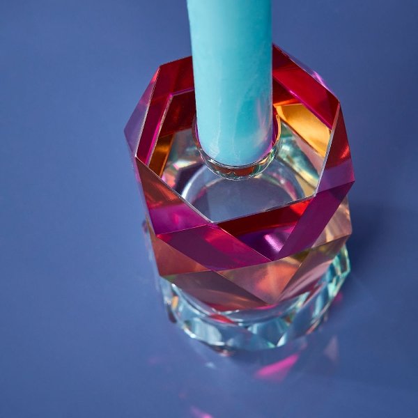 Glerkertastjaki - blár, bleikur, appelsínugulur