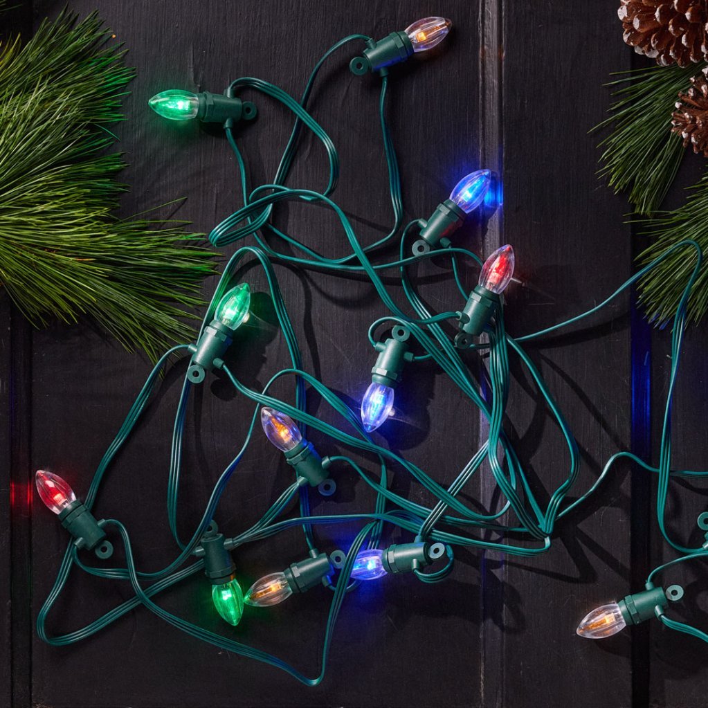 XP 20 ljósa jólatréssería framlenging - stórar perur, marglit