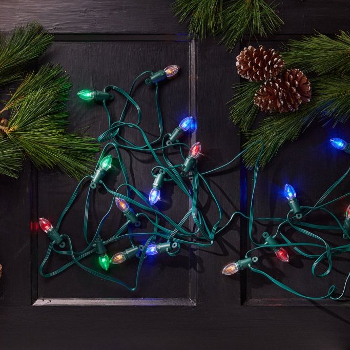 XP 20 ljósa jólatréssería framlenging - stórar perur, marglit