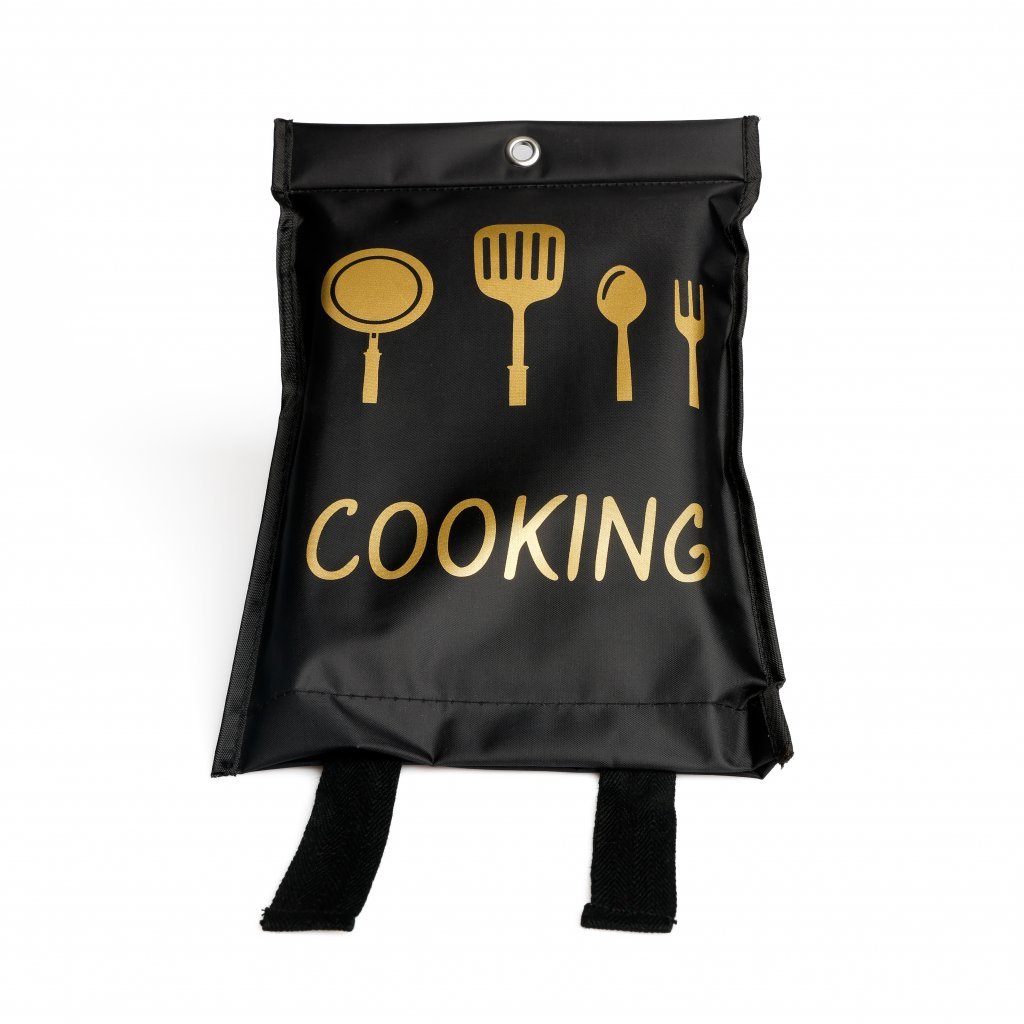 Eldvarnarteppi Cooking - svart/gyllt