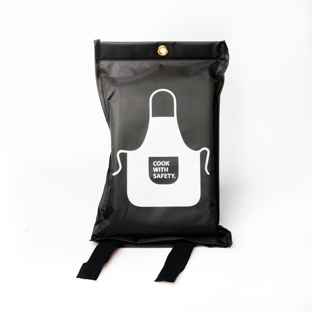 Eldvarnarteppi svunta - svart/hvítt