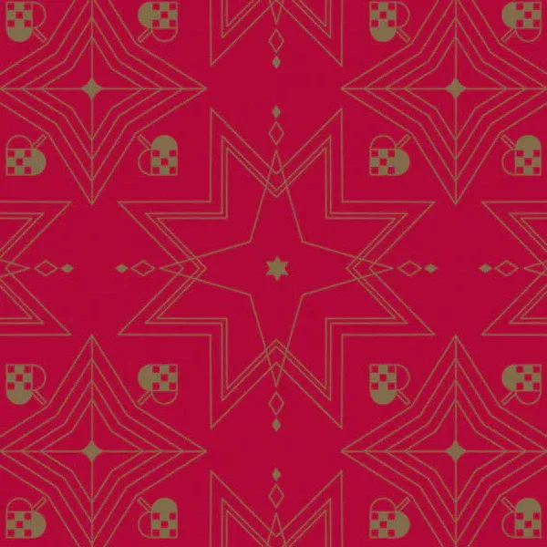 Gjafapappír rauður með gylltum mynstur