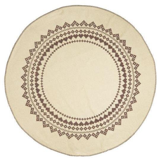 Jólatrésdúkur - kremlitaður með brúnu munstri