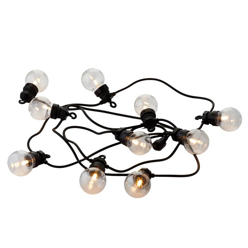 Lucas 10 ljósa sería, framlenging, svört snúra - hvít ljós