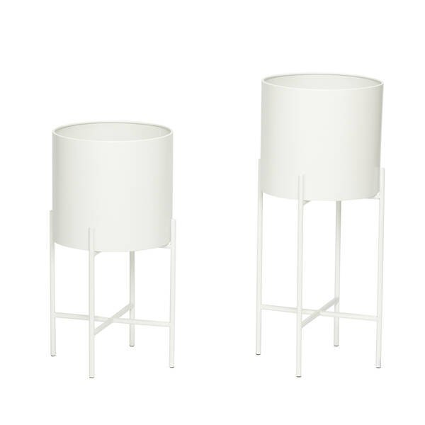 Hubsch pottur á standi - hvítur