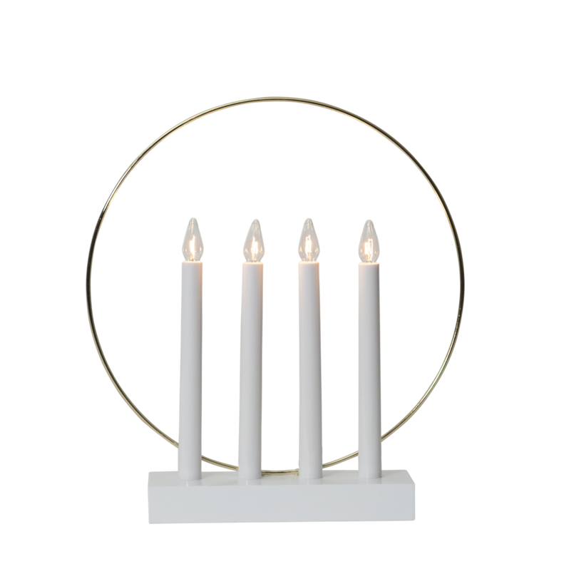 Glossy aðventuljós - hvítt