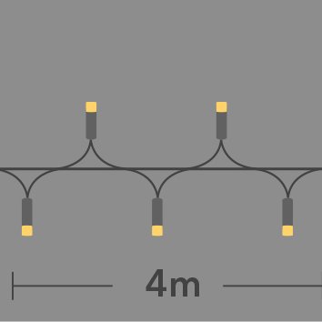 Connect De Luxe 200 ljósa cluster - hvít