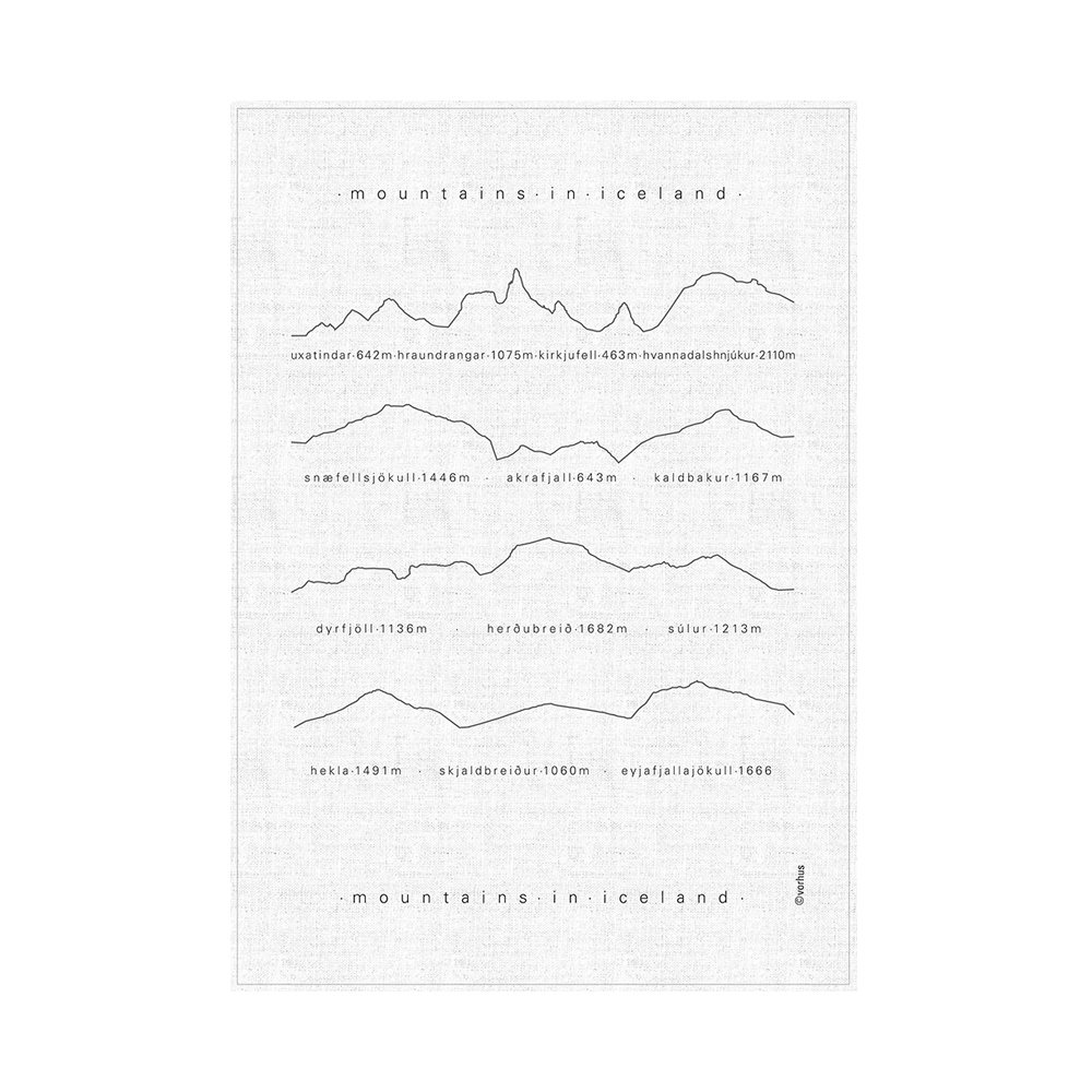 Vorhús viskustykki Fjallasýn - hvítt