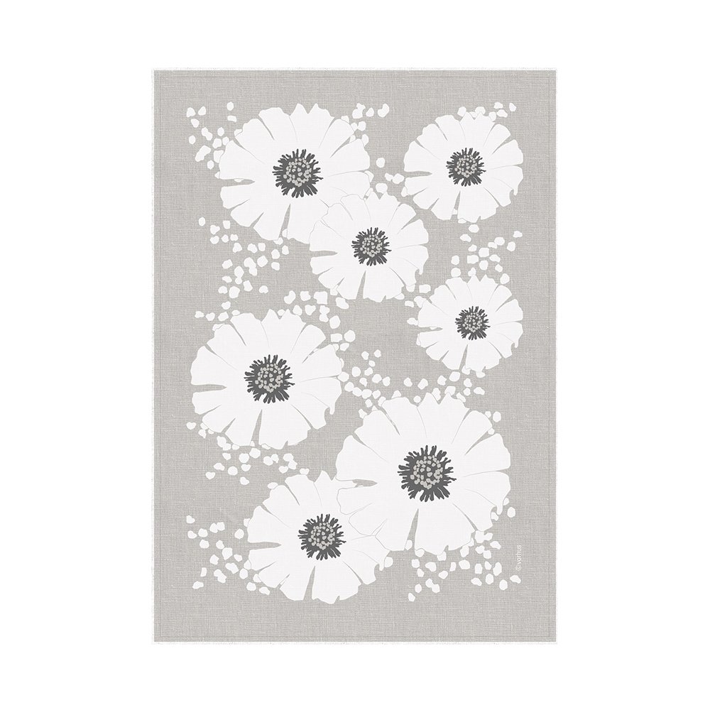 Vorhús viskustykki Villiblóm - brúnt