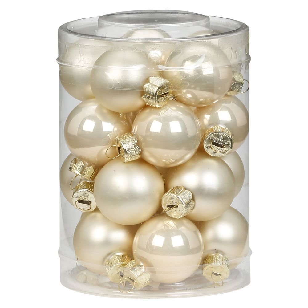 Jólakúlur 20 stk, 3 cm - champagne