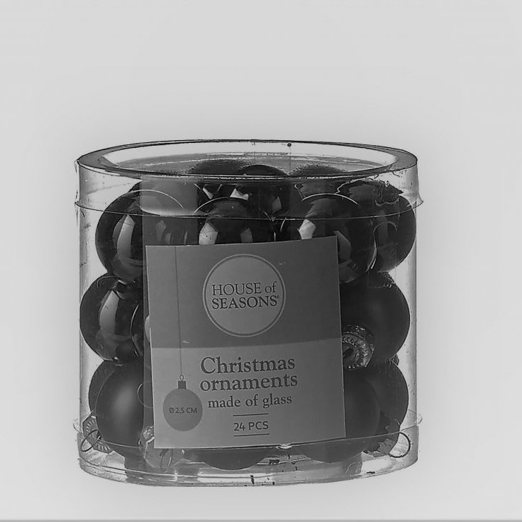 Jólakúlur 24 stk, 2,5 cm - svartar