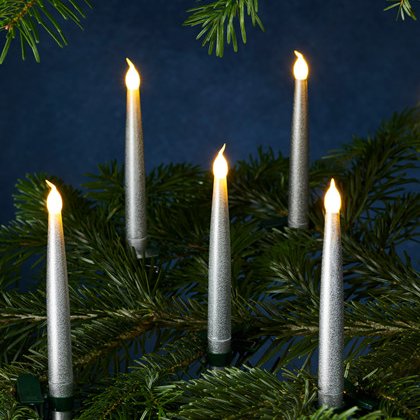 Carolin 10 ljósa kertasería þráðlaus - silfur