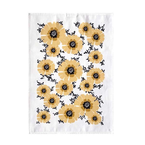 Vorhús viskustykki Villiblóm - gult