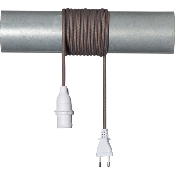 Lacy ljósastæði með textil snúru - brún