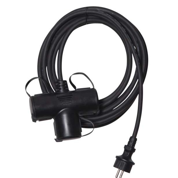 Lungo framlengingarkapall með þremur innstungum - úti