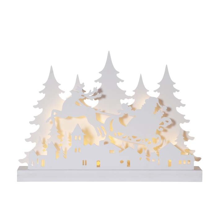 Grandy aðventuljós, hvítt - batt