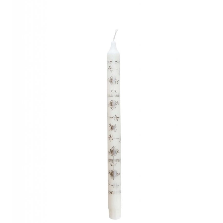 Royal kerti með silfruðu mynstri - 1 stk