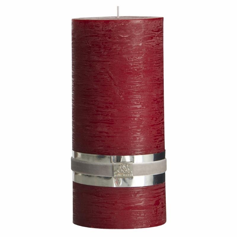 Rustic dökkrautt kerti frá Lene Bjerre