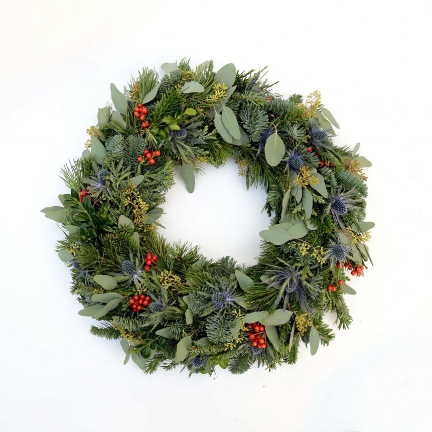 Grenikrans með berjum og alpaþyrni