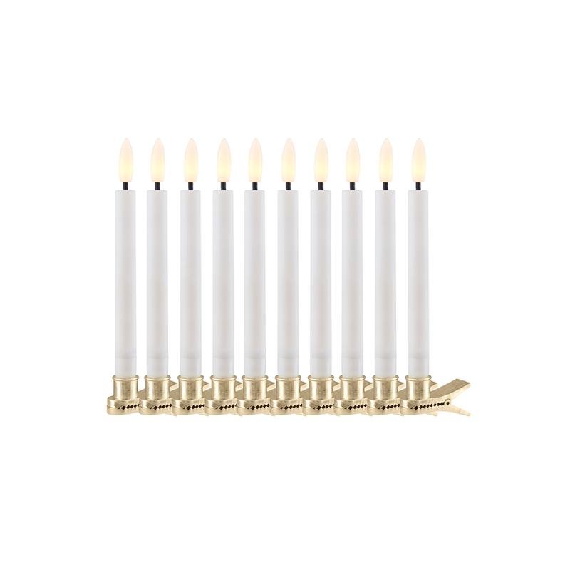 Sille jólatrésserían, 10 ljós - hvít - batt