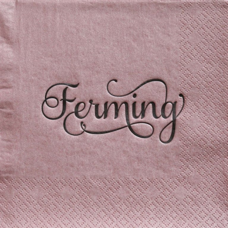 Antik rose pearl servíettur - dökkt letur