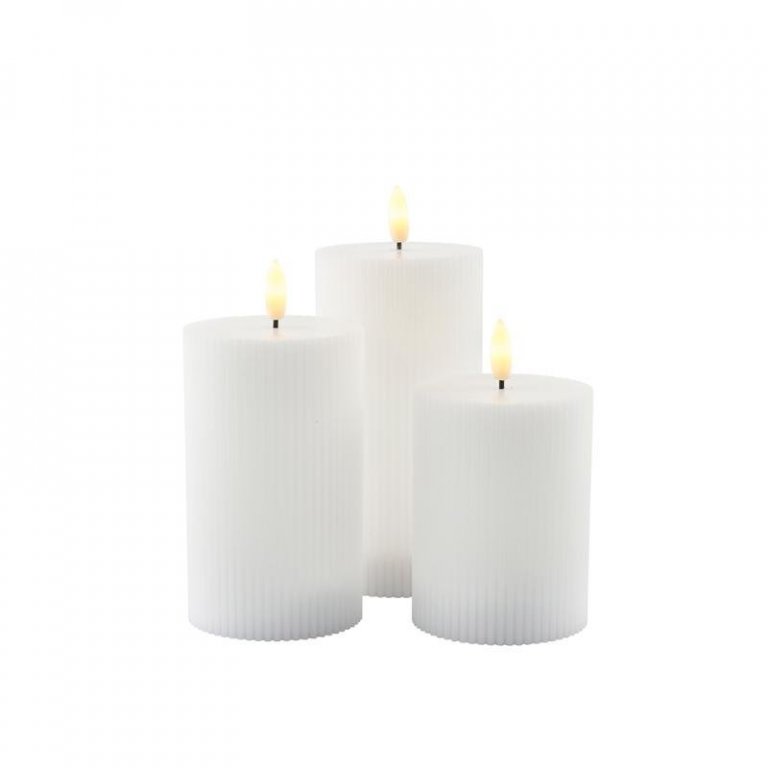 Smilla riffluð kubbakerti frá Sirius, hleðslu - hvít