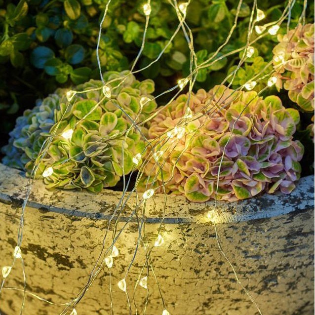 Maggie 125 ljósa sería, silfur vír - hvít ljós