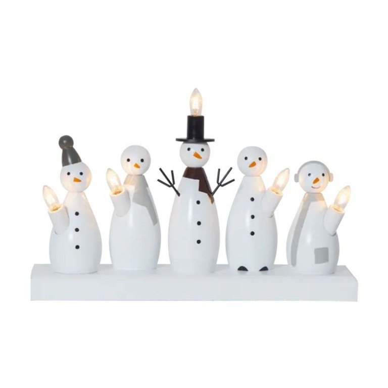 Snowman aðventuljós - hvítt