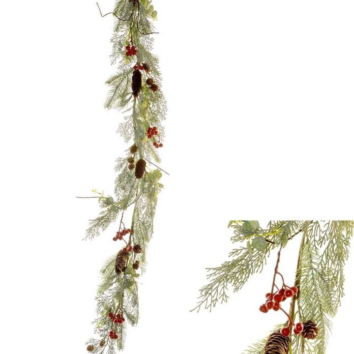 Garland Pinecone Red Berry