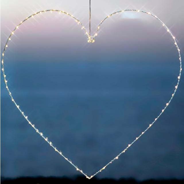 Liva hjarta 80 ljós - hvítt