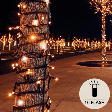 Connect De Luxe 100 ljósa með blikki - hlý ljós