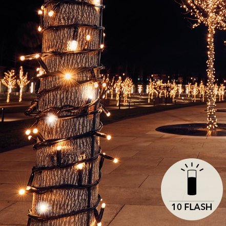 Connect De Luxe 100 ljósa með blikki - hvít ljós